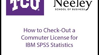 How to checkout a commuter license for IBM SPSS Statistics [upl. by Markus]