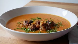 Einfache Paprikasuppe mit Hackbällchen  Simple Paprika Soup with Meatballs  ENG SUBS [upl. by Eelamme863]