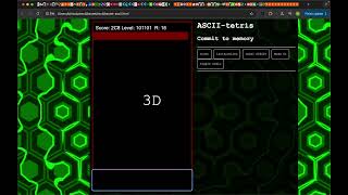 TETRASCII COMMIT TO MEMORY TETRIS  ASCII memory experiment [upl. by Maher]