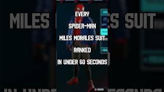 Every SpiderMan Miles Morales Suit Ranked in 60 Seconds shorts spiderman spidermanmilesmorales [upl. by Jat780]