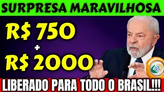 ✔️ SURPRESA MARAVILHOSA LIBERADO R 750  R 2000 APOSENTADOS PENSIONISTAS E BPC EM 24H [upl. by Asilrak]