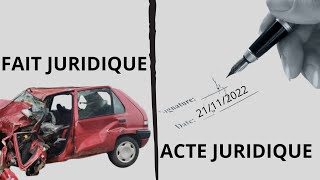 ACTES JURIDIQUES ET FAITS JURIDIQUES [upl. by Nyrroc361]