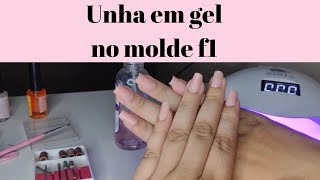 unha em gel no molde f1 ✨💗 [upl. by Gardel]