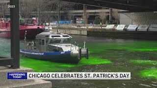 St Patricks Day 2024 Chicago River dying parade and more [upl. by Haidebej]