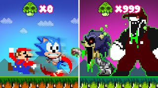 Mario vs SONIC But Moon Makes Mario MX and Sonic Scary At Night  GOD Mario [upl. by Taryn]