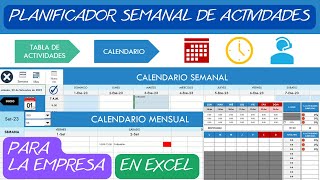 Planificador Semanal de Actividades📆en Excel✅para la Empresa [upl. by Aititil]