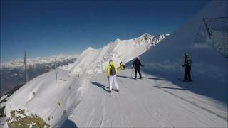 Skiing in Alps Pila Ski resort 27 black track or how Ive lost my knee ligament [upl. by Gorey]