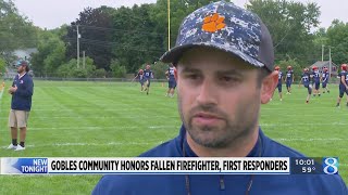 Gobles community honors fallen firefighter first responders [upl. by Weibel]