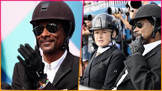 Snoop Dogg dresses up in a horse riding uniform to watch Olympic [upl. by Orazal]