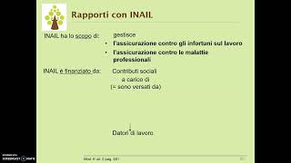 111 I rapporti azienda  INAIL e calcolo del premio INAIL [upl. by Bullion]