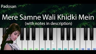 Mere Samne Wali Khidki Mein Padosan  ON DEMAND Easy Piano Tutorial with Notes  Perfect Piano [upl. by Dettmer286]