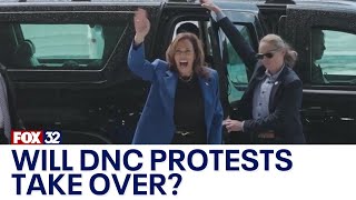 Push her from the left Will protests overshadow the DNC in Chicago [upl. by Eikcuhc571]