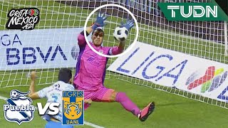 ¡ATAJADA Nahuel salva a Tigres del gol  Puebla 11 Tigres  Grita México AP2021  J4  TUDN [upl. by Kellie]