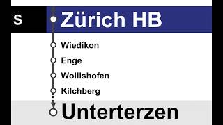 SBB  ZVV Ansagen  SBahn WinterthurZürich HBPfäffikon SZZiegelbrückeUnterterzen [upl. by Aidas352]