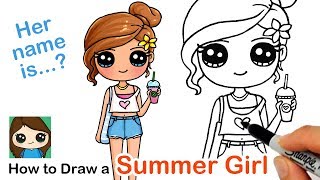 How to Draw a Cute Girl  Summer Art Series 7 [upl. by Burger113]