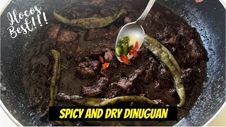 Dinuguan Recipe  Ilocos Style Dinardaraan  Dry and Spicy Dinuguan [upl. by Malinowski]