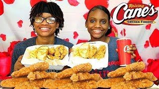 RAISING CANES MUKBANG THE BEST CHICKEN FINGERS [upl. by Saixela909]