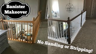 Oak Banister Makeover  Gel Stain With No Stripping [upl. by Ly]