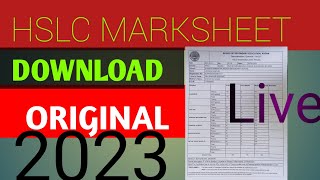 How to download Hslc MarksheetHSLC results 2023seba result10pass marksheet download kaise kare [upl. by Lunna]