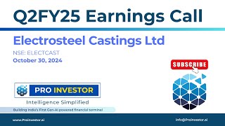 Electrosteel Castings Ltd  Q2FY25  Earnings Conference Call  concall electrosteel earningcall [upl. by Idnem]