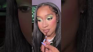 Brat Makeup 💚 bratmakeupmakeup makeuptutorial beginnermakeup greenmakeup easymakeup tutorial [upl. by Ahto]