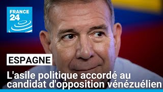 LEspagne accorde lasile politique au candidat de lopposition vénézuélien • FRANCE 24 [upl. by Nosna]