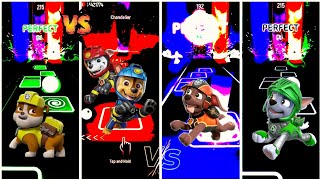 PAW patrol Ruddla 🆚 super paws Marshal chess 🆚 paw zuma and Rocky TILES HOP video 🫵🏻👍 [upl. by Thebault840]