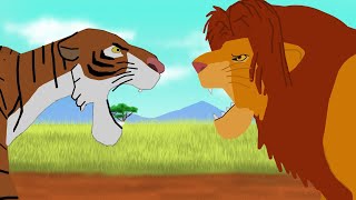 Simba VS Shere Khan Lion King vs The Jungle Book Disney Characters Animation Fight [upl. by Oribel]