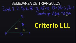 Semejanza de Triangulos Criterio LLL [upl. by Rialb944]