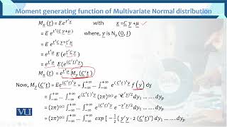 Generating function of Multivariate Normal distribution  Multivariate Analysis  STA633Topic033 [upl. by Esydnac]