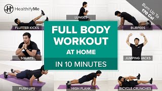 FULL BODY WORKOUT At Home In 10 Minutes  Cardio Workout At Home  No Equipment Workout HealthifyMe [upl. by Kalfas]