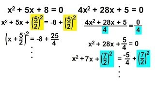 PreCalculus  Algebra Fundamental Review 17 of 80 Sol Quadratic Eqns Completing the Square [upl. by Elisabeth]