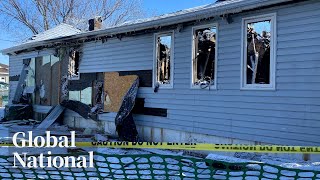 Global National Feb 19 2024  2 seniors 3 children dead in Saskatchewan house fire [upl. by Piwowar]