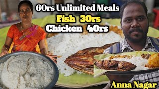 60rs Unlimited Meals In Anna Nagar  Karaikudi Restaurant  Anna Nagar Food Review [upl. by Ahon802]