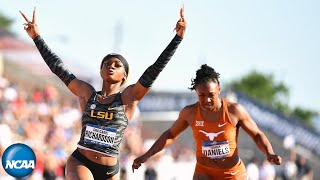 LSU freshman ShaCarri Richardson sets 100m collegiate record  2019 NCAA championships [upl. by Hannahc]