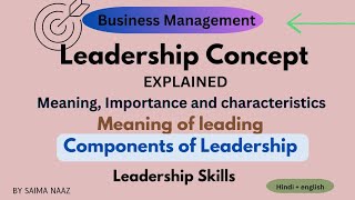 Leadership Explained  Meaning Components Importance and Characteristics  Qualities of leader [upl. by Lula]