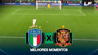 Itália 1 x 1 Espanha Gols Melhores Momentos  Pênaltis 06072021 [upl. by Dnivra]