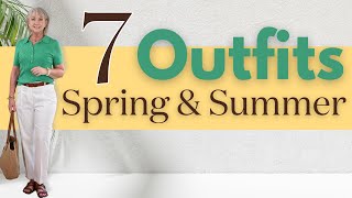 Womens Spring Into Summer Outfit Lookbook  7 Spring Outfit Formulas for Women Over 50 [upl. by Attenaej]