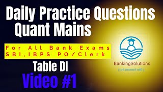 Table DI  Quant Mains Level Content  Video 1 [upl. by Hollander]