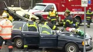 Two car crash on Route 2 in Concord Mass Nov 23 2009 [upl. by Alaehs]