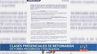 MINEDUC informó que solo instituciones educativas regresarán a clases presenciales [upl. by Naman]