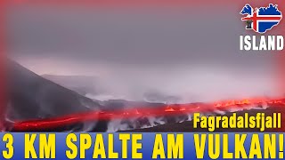 ISLAND Vulkanausbruch 2023  Fagradalsfjall  3 Km Spalteneruption [upl. by Atsirc]