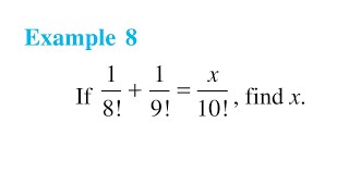 Example 8  If 18  19  x10 find x  Class 11 chapter 6 old book chapter 7 factorial example8 [upl. by Noell]