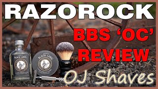 Razorock NEW BBS OC July 2021 Razor Review  Black Label Soap  24mm Plissoft Brush [upl. by Noeht]