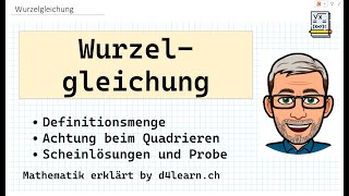 Wurzelgleichung  Quadratische Gleichung  by d4learnch [upl. by Karry464]