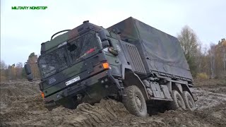 Zwei UTF ZLK 5t im Schlamm hoffnungslos festgefahren Bergepanzer 3A1 Büffel kommt zur Hilfe [upl. by Ecertal]