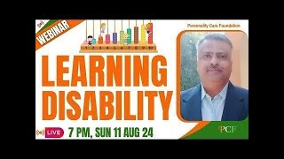 Webinar on Learning Disability  by Dr Rudresh M Vyas Associate Professor [upl. by Atnoed]