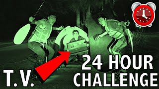 24 HOUR OVERNIGHT CHALLENGE in the MIDDLE OF THE ROAD [upl. by Aliled]