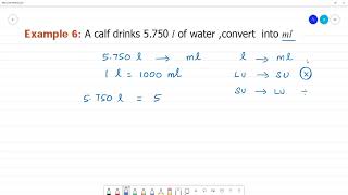 6 TN Maths Term II 2 MEASUREMENTS Example 6 A calf drinks 5750 l of water convert into ml [upl. by Melisent]