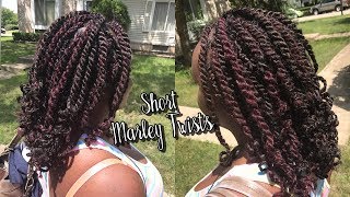 SHORT MARLEY TWISTS WITH BUTTERFLY MASTERPIECE MARLEY BRAID HAIR [upl. by Ruhtua]